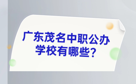 2024年广东茂名中职公办学校有哪些?
