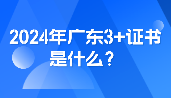 2024年广东3+证书是什么？