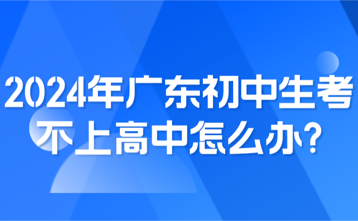 2024年广东初中生考不上高中怎么办?