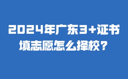 2024年广东3+证书填志愿怎么择校?