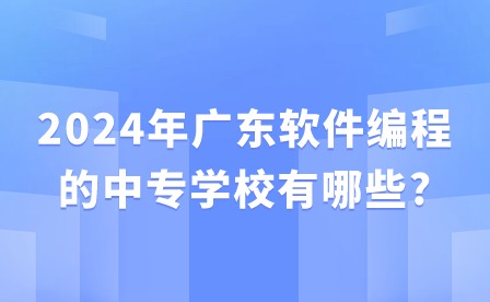 2024年广东软件编程的中专学校有哪些?