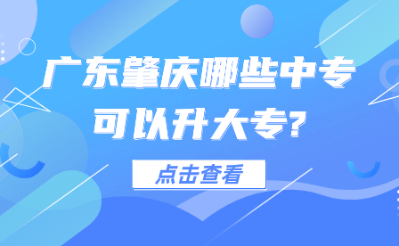 广东肇庆哪些中专可以升大专?