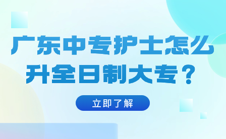 广东中专护士怎么升全日制大专？