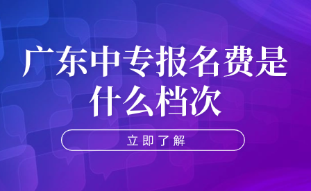 广东中专报名费是什么档次