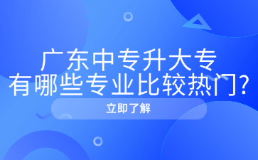 广东中专升大专有哪些专业比较热门?