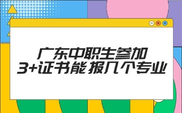 广东中职生参加3+证书能报几个专业