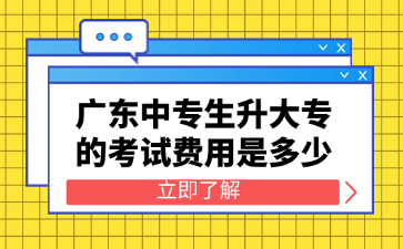 广东中专生升大专的考试费用是多少