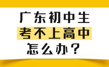 广东初中生考不上高中怎么办？