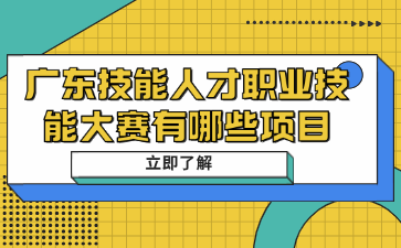广东技能人才职业技能大赛有哪些项目