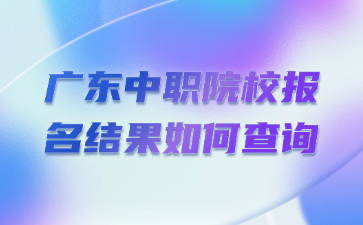 广东中职院校报名结果如何查询