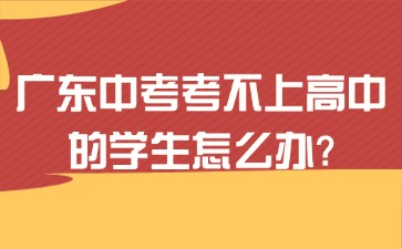 广东中考考不上高中的学生怎么办?